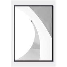 Черно-белый постер на стену для интерьера Postermarkt Геометрия архитектуры, постер в черной рамке 50х70 см, постеры картины для интерьера в черной рамке