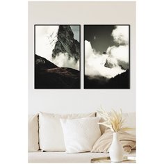 Постеры для интерьера Postermarkt Набор из двух постеров в черных рамках 40х50 см, постеры картины для интерьера в черных рамках, Набор постеров №219