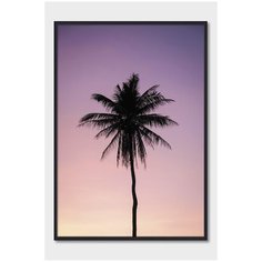 Постер на стену для интерьера Postermarkt Пальма на закате, постер в черной рамке 40х50 см, постеры картины для интерьера в черной рамке