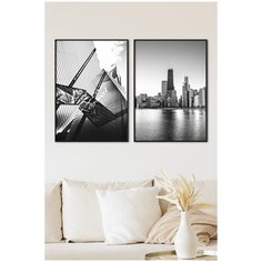 Постеры для интерьера Postermarkt Набор из двух постеров в черных рамках 30х40 см, постеры картины для интерьера в черных рамках, Набор постеров №170
