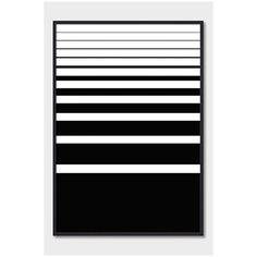 Постер на стену для интерьера Postermarkt Черные полосы горизонтальные, постер в черной рамке 50х70 см, постеры картины для интерьера в черной рамке