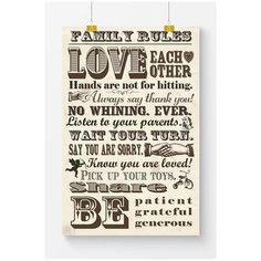 Постер на стену для интерьера Postermarkt Винтажный плакат семейные правила, размер 60х90 см, постеры картины для интерьера в тубусе