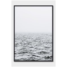 Постер на стену для интерьера Postermarkt Серое море №2, постер в черной рамке 40х50 см, постеры картины для интерьера в черной рамке