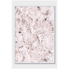 Постер на стену для интерьера Postermarkt Нежно-розовые цветы №1, постер в белой рамке 30х40 см, постеры картины для интерьера в белой рамке