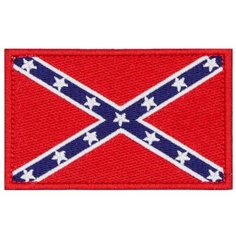 Нашивка (шеврон, патч) на термослое, Стежкофф, "Флаг Конфедерации", 8х5,5см, 1шт
