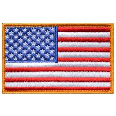 Нашивка (шеврон, патч) на термослое, Стежкофф, "Флаг США", 8,5х5,5 см, 1 штука