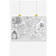 Постер на стену для интерьера Postermarkt Старая карта Руси №2, размер 40х50 см, постеры картины для интерьера в тубусе
