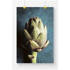 Постер на кухню Postermarkt Артишок на синем фоне, 40х50 см, в тубусе