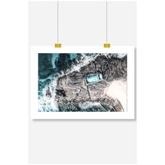 Постер на стену для интерьера Postermarkt Море с высоты птичьего полета №3, размер 40х50 см, постеры картины для интерьера в тубусе