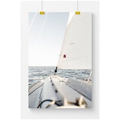 Постер для интерьера Postermarkt Парусная лодка в море, 40х50 см, в тубусе