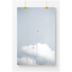 Постер на стену для интерьера Postermarkt Два самолета, размер 40х50 см, постеры картины для интерьера в тубусе