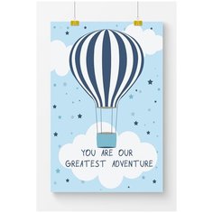 Постер для детской комнаты Postermarkt Adventure, синий, размер 40х50 см, постеры для детской комнаты в тубусе