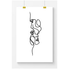 Постер для интерьера Postermarkt Рисунок линиями мужчина и женщина, 70х100 см, в тубусе