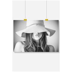 Постер на стену для интерьера Postermarkt Девушка в шляпе, размер 60х90 см, постеры картины для интерьера в тубусе