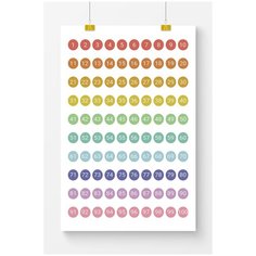 Постер в детскую комнату Postermarkt Цифры от 1 до 100 цветной, постер детский для интерьера в тубусе, размер 40х50 см