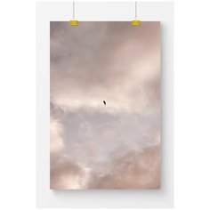 Постер на стену для интерьера Postermarkt Темно розовые облака, размер 70х100 см, постеры картины для интерьера в тубусе