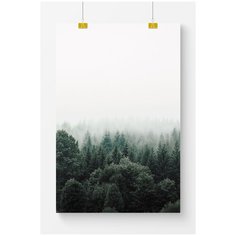 Постер на стену для интерьера Postermarkt Лес в дымке, размер 40х50 см, постеры картины для интерьера в тубусе