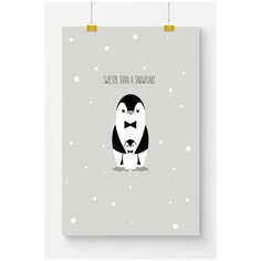 Постер для детской комнаты Postermarkt Пингвины, размер 50х70 см, постеры для детской комнаты в тубусе