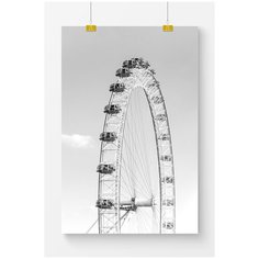 Постер на стену для интерьера Postermarkt Колесо обозрения Лондон, размер 50х70 см, постеры картины для интерьера в тубусе
