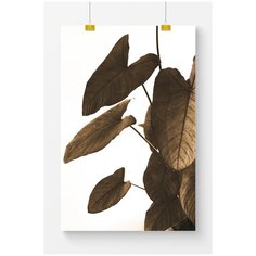 Постер на стену для интерьера Postermarkt Золотые листья №2, размер 40х50 см, постеры картины для интерьера в тубусе