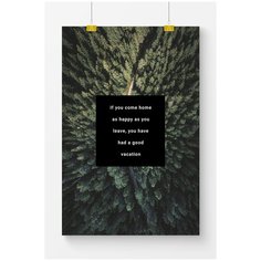 Постер на стену для интерьера Postermarkt Лес и мотивация фраза №2, размер 40х50 см, постеры картины для интерьера в тубусе