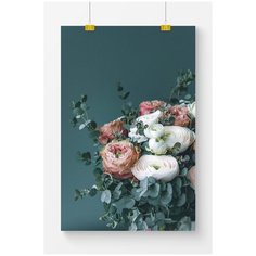 Постер на стену для интерьера Postermarkt Букет цветов №2, размер 40х50 см, постеры картины для интерьера в тубусе
