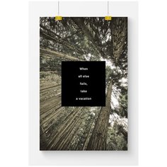 Постер на стену для интерьера Postermarkt Лес и мотивация фраза №3, размер 40х50 см, постеры картины для интерьера в тубусе