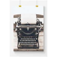 Постер на стену для интерьера Postermarkt Старая печатная машинка, размер 40х50 см, постеры картины для интерьера в тубусе