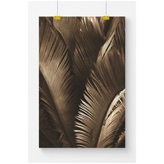 Постер на стену для интерьера Postermarkt Золотые листья №1, размер 50х70 см, постеры картины для интерьера в тубусе