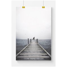 Постер на стену для интерьера Postermarkt Человек на причале №2, размер 70х100 см, постеры картины для интерьера в тубусе
