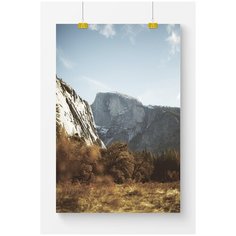 Постер на стену для интерьера Postermarkt Вид на гору из травы, размер 60х90 см, постеры картины для интерьера в тубусе