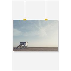 Постер на стену для интерьера Postermarkt Будка на пляже №2, размер 60х90 см, постеры картины для интерьера в тубусе