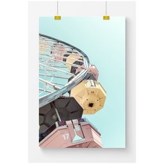 Постер на стену для интерьера Postermarkt Колесо обозрения Санта Моника, размер 50х70 см, постеры картины для интерьера в тубусе