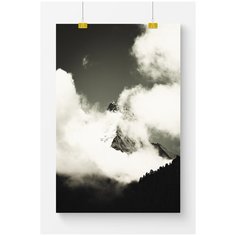 Постер на стену для интерьера Postermarkt Туман в горах №3, размер 60х90 см, постеры картины для интерьера в тубусе
