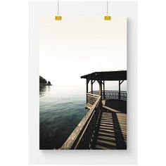 Постер на стену для интерьера Postermarkt Причал с беседкой, размер 70х100 см, постеры картины для интерьера в тубусе