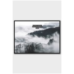 Постер на стену для интерьера Postermarkt Лес и фраза мотивация №8, постер в черной рамке 30х40 см, постеры картины для интерьера в черной рамке