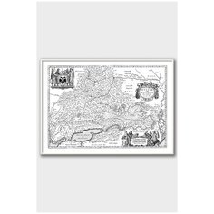 Постер на стену для интерьера Postermarkt Старая карта Руси, постер в белой рамке 30х40 см, постеры картины для интерьера в белой рамке