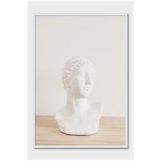 Постер на стену для интерьера Postermarkt Гипсовая голова, постер в белой рамке 30х40 см, постеры картины для интерьера в белой рамке