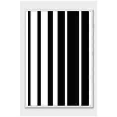 Постер на стену для интерьера Postermarkt Черные полосы вертикальные №3, постер в белой рамке 40х50 см, постеры картины для интерьера в белой рамке