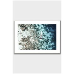 Постер на стену для интерьера Postermarkt Море с высоты птичьего полета №9, постер в белой рамке 40х50 см, постеры картины для интерьера в белой рамке