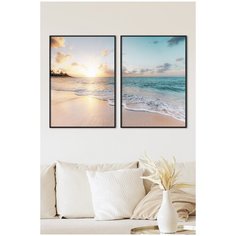 Постеры для интерьера Postermarkt Набор из двух постеров в черных рамках 40х50 см, постеры картины для интерьера в черных рамках, Набор постеров №266