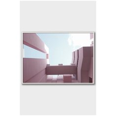 Постер на стену для интерьера Postermarkt Розовая архитектура, постер в белой рамке 40х50 см, постеры картины для интерьера в белой рамке