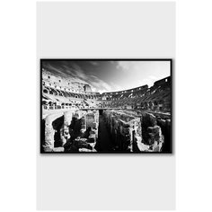 Постер на стену для интерьера Postermarkt Черно белый колизей №2, постер в черной рамке 40х50 см, постеры картины для интерьера в черной рамке