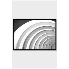 Постер на стену для интерьера Postermarkt Круговая архитектура , постер в черной рамке 30х40 см, постеры картины для интерьера в черной рамке