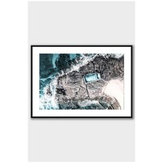 Постер на стену для интерьера Postermarkt Море с высоты птичьего полета №3, постер в черной рамке 40х50 см, постеры картины для интерьера в черной рамке