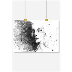 Постер на стену для интерьера Postermarkt Девушка красками, размер 70х100 см, постеры картины для интерьера в тубусе