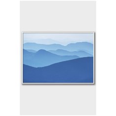 Постер на стену для интерьера Postermarkt Голубые горы, постер в белой рамке 40х50 см, постеры картины для интерьера в белой рамке