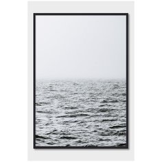 Постер на стену для интерьера Postermarkt Серое море №1, постер в черной рамке 50х70 см, постеры картины для интерьера в черной рамке