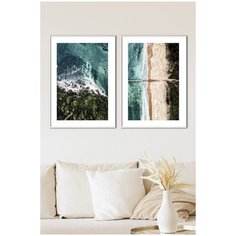 Постеры для интерьера Postermarkt Набор из двух постеров в белых рамках 30х40 см, постеры картины для интерьера в белых рамках, Набор постеров №173
