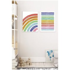 Постеры для детской комнаты Postermarkt Набор из двух постеров, размер 60х90 см, постеры в детскую комнату в тубусе, Набор постеров №282